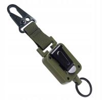 RETRAKTOR LINKA METALOWA ZWIJANA KARABINCZYK KLIPS IDENTYFIKATOR OUTDOOR