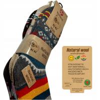 3x Plecione GÓRALSKIE merino wełniane GRUBE skarpety MERYNO zimowe PREZENT