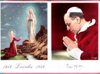 Watykan 1958 karnet religia Lourdes papież PiusXII
