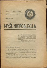 Myśl Niepodległa 516/1920 Żydzi antysemityzm zbrojny bunt Żydów