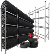 Metalowy stojak na opony koła regał 80 szt. do 235 mm PROFESJONALNY SOLIDNY