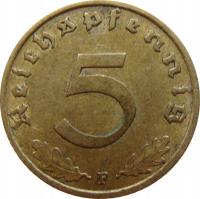 3030. Niemcy III Rzesza 5 Reichspfennig 1938 F