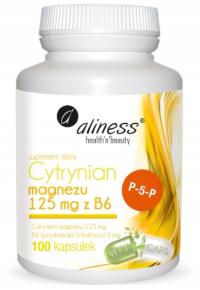 Aliness Cytrynian Magnezu 125 mg z B6 (P-5-P) ZMĘCZENIE SKURCZE VEGE 100k