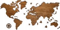 Деревянная подробная карта мира 120x60 4цвета