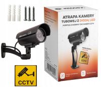 ATRAPA KAMERY CCTV MONITORING KAMERA TUBOWA ZEWNĘTRZNA DIODA IR LED CZARNA