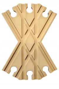 Rozjazd sześciostronny do torów do kolejek drewnianych