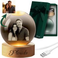 Kryształowa Kula 3D Z Twoim Zdjęciem Statuetka z Grawerem Na Każdą Okazję