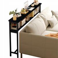 KONSOLA STOLIK LOFT ZA KANAPĘ REGAŁ BOCZNY PÓŁKA DO SALONU CZARNY 102x20x80