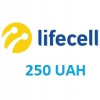 Пополнение Lifecell Украина 250 гривен