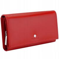 Kochmanski portfel skóra naturalna czerwony K-37 - kobieta