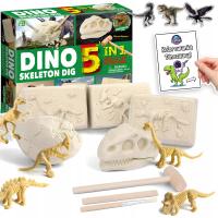 DUŻY ZESTAW +GRATIS dla Dzieci WYKOPALISKA 5w1 DINOZAURY KLOCKI FIGURKI