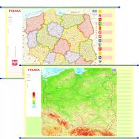 Mapa Ścienna Polska Dwustronna Fizyczno - Administracyjna 1:1 800 000