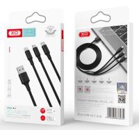 Kabel XO USB - USB typ C / microUSB / Lightning 1,2 m czarny