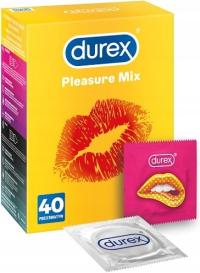 DUREX Pleasure Mix Stymulujące Prezerwatywy Prążkowane z Wypustkami 40 szt.
