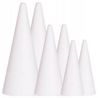 Конус из пенополистирола смешанный дизайн 30/20/15 см 6шт конусы рождественские украшения