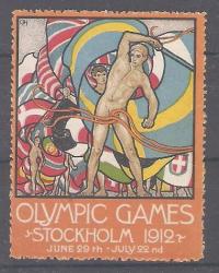 1912 r. - OLIMPIADA STOCKHOLM 1912 - WINIETKA PROPAGANDOWA