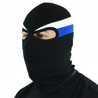 Kominiarka motocyklowa balaclava balaklawa ASG biało-niebieskie pasy