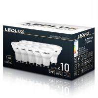 10x GU10 светодиодная лампа 5,5 Вт = 50 Вт SMD 4000K нейтральная премиум LEDLUX не мигает