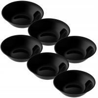 Полный набор салатница чаша 6шт классический черный 500мл 16,5 см черное стекло