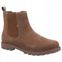 Eleganckie męskie sztyblety jasnobrązowe zamszowe Ombre OM-FOBO-0173 V4