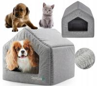 Кровать для собак, кошек, питомников, кошек, хижин, манеж, домик XL, лен, мех