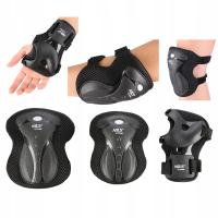 Ochraniacze Na Rolki Rower Deskorolkę Dla Dzieci Czarne 6 szt. NILS