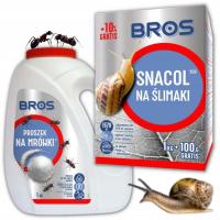 Гранулы для улиток Snacol 1 кг 100 г и порошок для муравьев BROS 1 кг эффективный