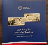 Folder do złotej monety 500 zł Lech Kaczyński Warto być Polakiem Au 999,9