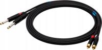 Kabel SSQ Jack 6.3 mm x2 RCA (Cinch) x2 2m czarny (SS1428)