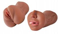 Мастурбатор реалистичная искусственная вагина анус 3D мужская игрушка с ртом