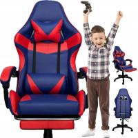 Fotel gamingowy PEGIE PRESTIGE skóra sztuczna czerwono-niebieski