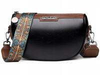 Сумка черная классическая коричневая большая женская сумка через плечо ацтекский ремень