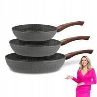 Полный набор сковородок индукционная 20/24/28 см мраморная сковорода газ Geos Konighoffer