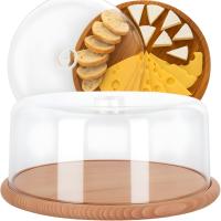 PRACTIC POJEMNIK NA TORT CIASTO owoce PATERA TACA POKRYWKA KLOSZ WOOD 30 CM