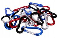 Karabińczyk aluminiowy 6x60 mm anodowany - mix kolorów opakowanie 10 sztuk