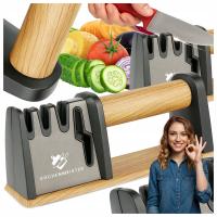 OSTRZAŁKA DO NOŻY KUCHENNYCH 4w1 KAMIEŃ DIAMENTOWY I CERAMICZNY + NOŻYCZKI