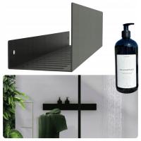 PÓŁKA POD PRYSZNIC CZARNA WISZĄCA LOFT ŁAZIENKI ŚCIENNA 60 cm + GRATIS