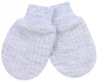 ŁAPKI NIEDRAPKI RĘKAWICZKI NIEMOWLĘCE BAWEŁNA PRĄŻEK - SZARY MELANŻ /30P/