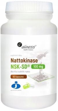 Aliness Nattokinase NSK-SD 100 mg 60 kaps Zakrzepy Serce Udar Przepływ krwi