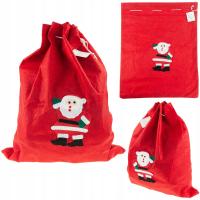 WOREK MIKOŁAJA OPAKOWANIE NA PREZENTY DUŻE CZERWONE TORBA PREZENTOWA 40X30