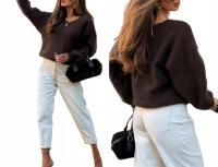 Женский свитер теплый приятный на ощупь мягкий шерстяной альпака V-образный вырез