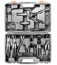 Komplet szczypce do opasek zaciskowych, zestaw 9 szt. walizka NEO 11-228