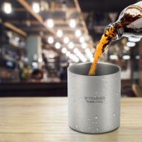 TOMSHOO 220/350/450/600 ml podwójny tytanowy tytan woda filiżanka JR