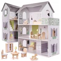 Кукольный домик деревянная мебель 70см серый