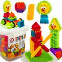 KREATYWNE Klocki Konstrukcyjne dla Dzieci WAFLE Jeżyki Grzebyki 170 el.