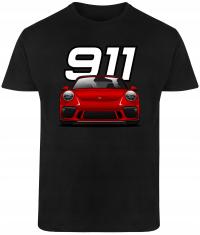 T-SHIRT MĘSKI PORSCHE 911 PREZENT MOTORYZACYJNA KOSZULKA CZARNA R-XS A587