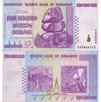 # ZIMBABWE - 500000000 DOLARÓW - 2008 - P-82 - UNC