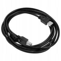 KABEL USB 2.0 HIGH SPEED 3M CZARNY DO URZĄDZEŃ BIUROWYCH I DOMOWYCH