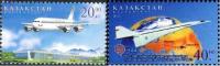 Kazachstan 2002 Znaczki 401-2 ** samolot lotnictwo