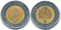 Maroko 5 Dirhams - 1987r Bimetal ... Monety